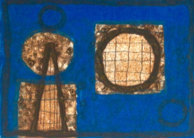 Too Blue - collagraph - 21x29cm