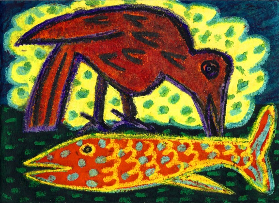 Fish and Bird - oil